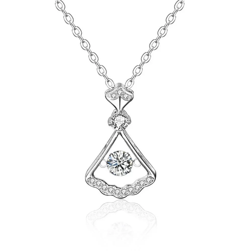 Certified 1/2 ct. t.w. Moissanite Diamond Dancing Skirt Necklace NEW - Picture 4 of 9